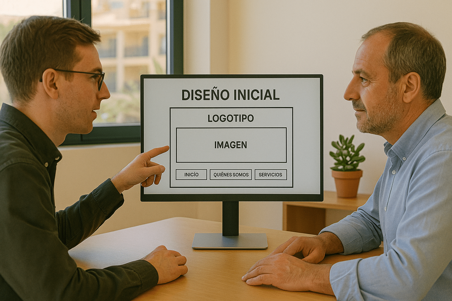 Pyme de El Toyo revisando el diseño de su nueva página web